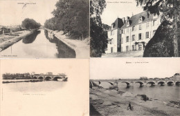 Lot 4 CPA Roanne Loire : Château De Mâtel + Allée Du Canal + Le Pont Du Coteau + Le Pont Sur La Loire - Roanne