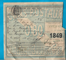 Bulletin Expédition COLIS POSTAL 1910 /  52 BAR LE DUC Pour 70 BEAUJEU  SAINT VALLIER - Gebraucht