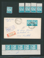 Baudouin à Lunettes - Page De Collection : N°1371** : N° De Planche De 1 à 4, Coin Daté (1970/71 X2) + Lettre - 1953-1972 Occhiali