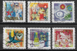 France 2010 Oblitéré Autoadhésif  N°493 - 494 - 495 - 499 - 501 - 504   "  Meilleurs Voeux  " - Used Stamps