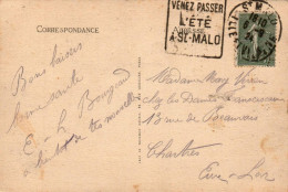 1301 W -oblitération Machine Daguin -venez Passer L'été à St Malo- 1924- - Posta Marittima