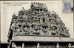CPA Colombo Ceylon Sri Lanka, Dekorationen Und Verzierungen Eines Indischen Tempels, Tempelansicht - Sri Lanka (Ceylon)