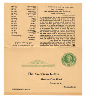 USA: Ganzsache Nach Prag, Rückantwortkarte An Golf Club Greenwich Conn - Autres & Non Classés