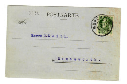 Postkarte Perfin - Firmenlochung FKN, München Nach Donauwörth, 1915 - Lettres & Documents