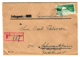 Einschreiben Zweibrücken Nach Schwaikheim 1947 - Rhénanie-Palatinat
