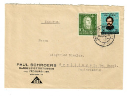 Bund: Freiburg I. Breisgau Nach Grellingen/Schweiz, 1952 - Cartas & Documentos