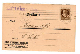 Drucksache Postkarte Perfin, Firmenlochung FKN, München  - Storia Postale