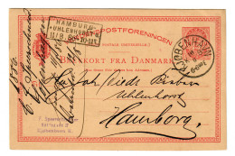 Postkarte Kopenhagen 1886 Nach Hamburg Uhlenhorst, Ankunftsstempel - Sonstige & Ohne Zuordnung