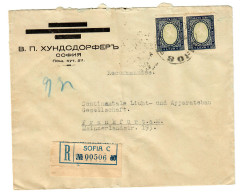 Einschreiben Sofia Nach Frankfurt/M, 1930, Rücks. Glühbirne - Autres & Non Classés