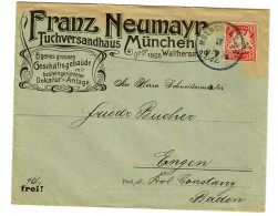 Tuchversandhaus München Nach Engen, 1902, Bilder Rückseite - Cartas & Documentos