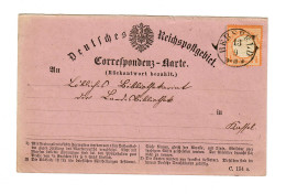 Vordruck Postkarte Hersfeld 1873 Nach Kassel, T&T Stempel - Briefe U. Dokumente