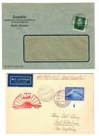 2x Zeppelin Briefe: Wasserstoff- Und Sauerstoff-Werke Berlin, 1.Polarfahrt LZ127 - Covers & Documents