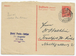Antwort Ganzsache Von Solda/Bolzano Nach Frankfurt/M, 1930 - Brieven En Documenten