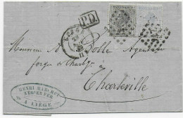 Liège Nach Charleville (France) 1869, France Par Charleroy - Sonstige & Ohne Zuordnung