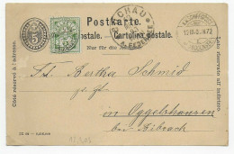 Postkarte K.W. Schiffspost Bodensee Schweiz Nachporto, Buchau 1903, Oggelshausen - Sonstige & Ohne Zuordnung