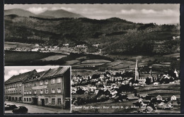 AK Zwiesel /Bay., Hotel Post, Ortsansicht Mit Gr. Arber  - Zwiesel