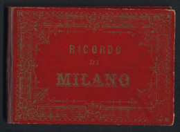 Leporello-Album Milano Mit 12 Lithographie-Ansichten, Campo Santo, Cortile Del Palazzo Marino, Piazza Del Duomo, Panor  - Lithographien