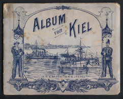 Leporello-Album Kiel Mit 13 Lithographie-Ansichten, Kaiserliche Werft, Panorama Mit Kriegshafen, Marine Akademie, Uni  - Litografía