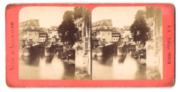 Vue Stéréoscopique-Photo Adolphe Block, Paris,  Vue De Strasbourg, Bei Den Mühlen  - Stereo-Photographie