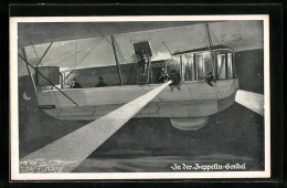 AK In Der Zeppelin-Gondel Mit Scheinwerfer  - Airships