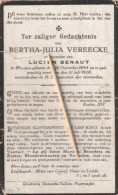 Woesten, 1928, Bertha Vereecke, Benaut - Devotieprenten