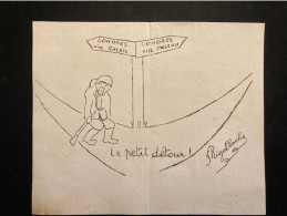 Tract Presse Clandestine Résistance Belge WWII WW2 Dessin Satyrique / Signé: Rigolboche - Documenti