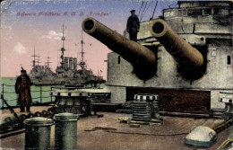 CPA Deutsches Kriegsschiff, SMS Preußen, Kaiserliche Marine, Schwere Artillerie, Bordgeschütze - Other & Unclassified