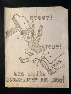 Tract Presse Clandestine Résistance Belge WWII WW2 'Les Alliés Gagnent Le Jeu!' Dessin Satyrique - Documents