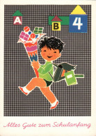 H1849 - Glückwunschkarte Schulanfang - Kinder Zuckertüte - Verlag Planet DDR Grafik - Children's School Start