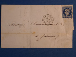 DN17  FRANCE  LETTRE   1858   ANGOULEME A  JARNAC  + N°14  + AFF. INTERESSANT +++ - 1849-1876: Période Classique