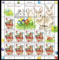 Serbia 2024. Easter, Religions, Christianity, Eggs, Chicken, Rabbit, Sheet, MNH - Cristianismo