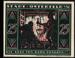 Notgeld Osterfeld 1921, 25 Pfennig, Die Sage Von Burg Vondern  - [11] Emisiones Locales