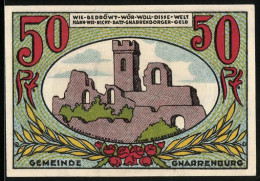 Notgeld Gnarrenburg, 50 Pfennig, Blick Auf Burgruine  - [11] Emisiones Locales