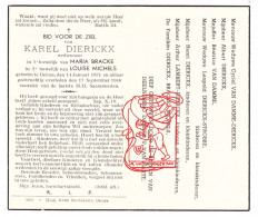 DP Karel Dierickx ° Deinze 1871 † 1946 X Maria Bracke Xx Louise Michels // Van Damme Strobbe Lambert - Devotieprenten