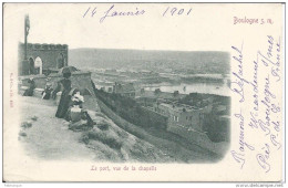 BOULOGNE  SUR MER    - Le Port Vue De La Chapelle - Précurseur - Nuageuse - 1901 - Boulogne Sur Mer