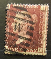 GB Queen Victoria 1858 - 1864 Yvert 26 , One Penny Rouge Planche Plate 216 Obl , TB - Used Stamps