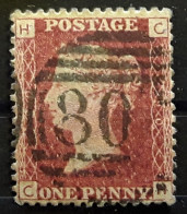 GB Queen Victoria 1858 - 1864 Yvert 26 , One Penny Rouge Planche Plate  90 Obl , TB - Usati