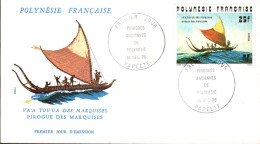 POLYNESIE FDC 1976 PIROGUE ANCIENNE - FDC