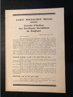 Tract Presse Clandestine Résistance Belge WWII WW2 'Parti Socialiste Belge / Comité D'Action Des Etudiants Socialistes.. - Dokumente