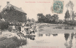 EXPEDIEE DE LE BOURG SAINT LEONARD GOUFFERN EN AUGE 1906 "UN COIN OU L'ON BAVARDE" LAVEUSES LAVENDIERES TBE - Other & Unclassified