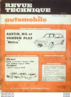 Revue Technique Automobile Austin MG Vanden Plas Métro Citroen Lna   N°428 - Auto/Moto