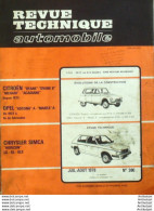 Revue Technique Automobile Chrysler Simca Opel Ascona Manta Citroen Dyane   N°380 - Auto/Moto