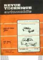 Revue Technique Automobile Chrysler Simca Horizon Fiat Ritmo   N°392 - Auto/Motor