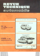 Revue Technique Automobile Citroen CX2400 Fiat 126   N°376 - Auto/Moto