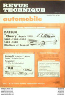 Revue Technique Automobile Datsun Cherry Renault 5 Alpine Peugeot J7   N°427 - Auto/Motorrad