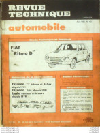 Revue Technique Automobile Fiat Ritmo D Citroen CX Athena & Reflex GSA 1981   N°421 - Auto/Moto