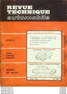 Revue Technique Automobile Peugeot 204 Volskawagen 1500 1600   N°254 - Auto/Moto