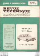 Revue Technique Automobile Renault 20 Diesel   N°509 - Auto/Moto