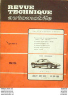 Revue Technique Automobile Simca 1100 Matra M530   N°291 - Auto/Motor