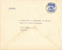 LETTRE DE GENEVE 15/8/1942 POUR LE MARECHAL PETAIN CHEF DE L'ETAT FRANCAIS A VICHY FRANCE - Postmark Collection